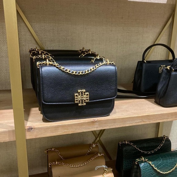 Tory Burch Small Black Leather Logo Bag - Picture 7 of 12